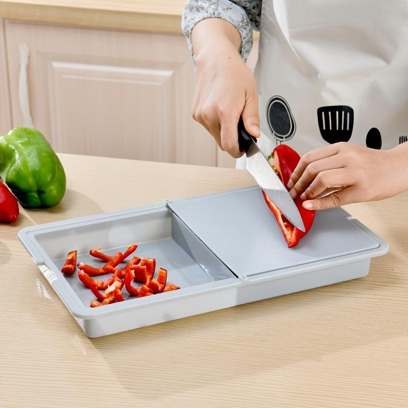 3 in 1 Plastic Cutting Board with Sink Strainer and Storage Basket