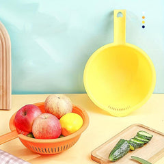 Double Layer Drain Basket With Handle for Vegetable Washing