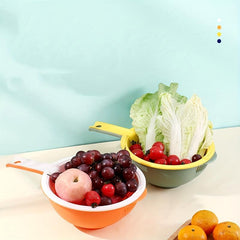 Double Layer Drain Basket With Handle for Vegetable Washing