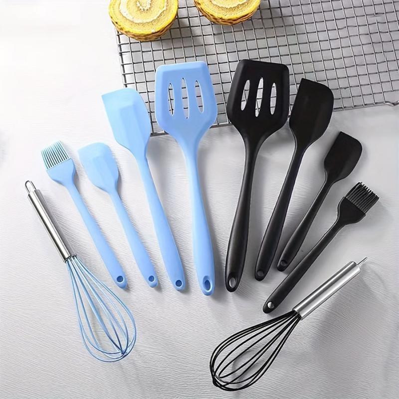 5pcs Silicone Utensil Set Non Stick Cooking Turner Spatula Whisk Brush