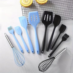 5pcs Silicone Utensil Set Non Stick Cooking Turner Spatula Whisk Brush
