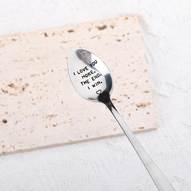 I Love You More Stainless Steel Soup Spoon, Modern Stirring Spoon