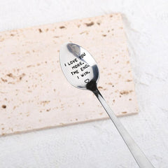 I Love You More Stainless Steel Soup Spoon, Modern Stirring Spoon