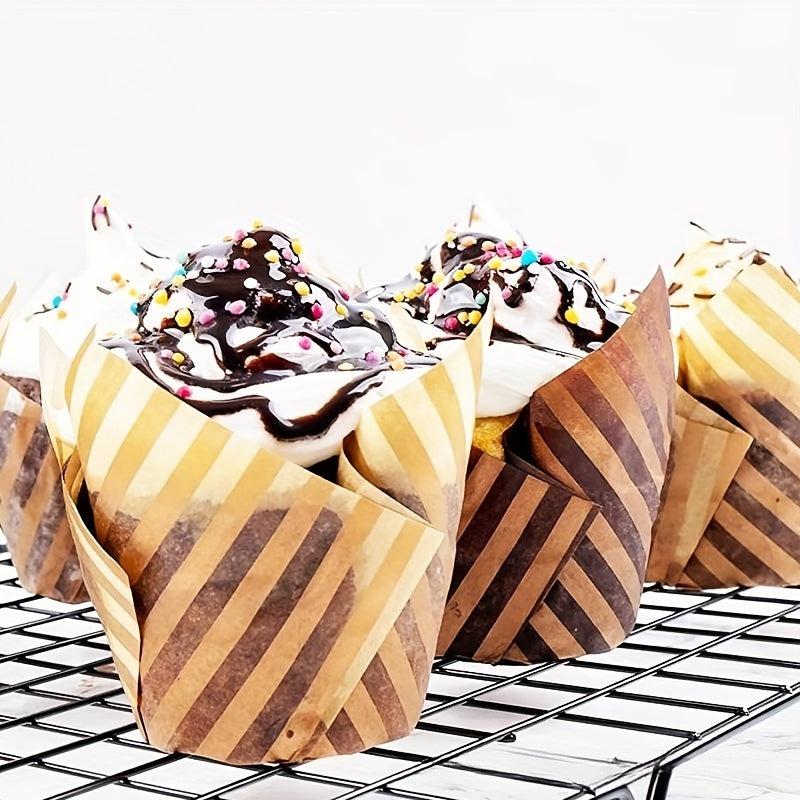 200pcs Tulip Muffin Cups Greaseproof Cupcake Liners Baking Tool