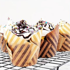 200pcs Tulip Muffin Cups Greaseproof Cupcake Liners Baking Tool