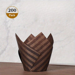 200pcs Tulip Muffin Cups Greaseproof Cupcake Liners Baking Tool