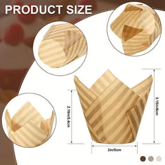 200pcs Tulip Muffin Cups Greaseproof Cupcake Liners Baking Tool