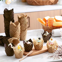 200pcs Tulip Muffin Cups Greaseproof Cupcake Liners Baking Tool