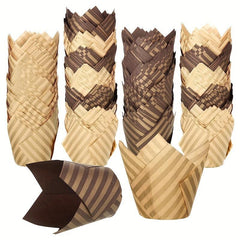 200pcs Tulip Muffin Cups Greaseproof Cupcake Liners Baking Tool