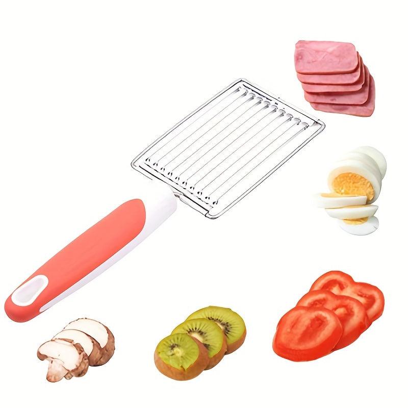 Stainless Steel Fruit and Vegetable Slicer - Safe Tomato and Ham Cutter