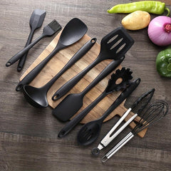 10pcs Silicone Kitchen Utensils Set Spatula Egg Beater Brush Baking Kit