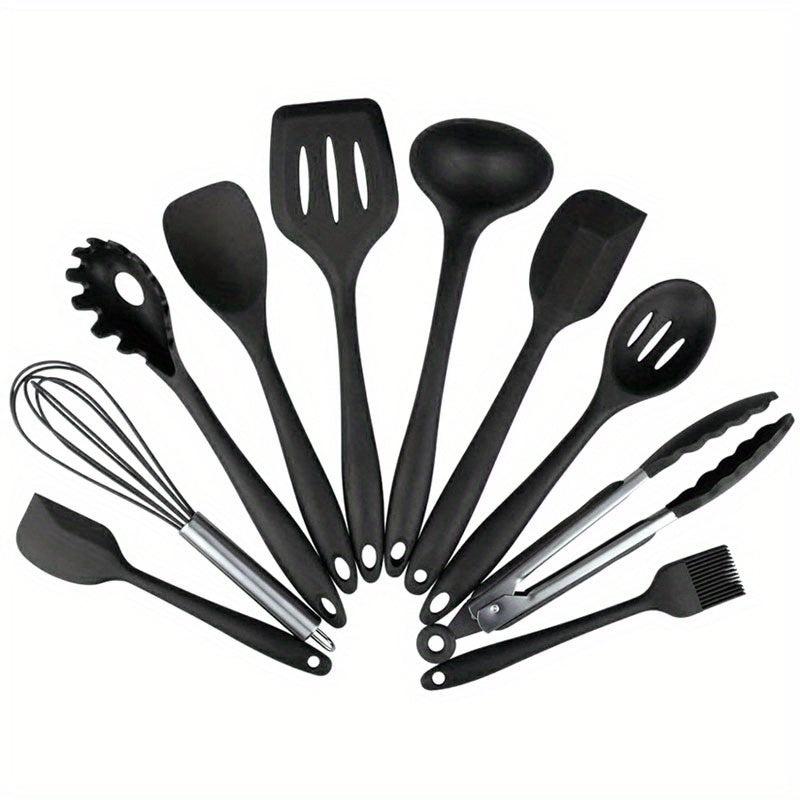 10pcs Silicone Kitchen Utensils Set Spatula Egg Beater Brush Baking Kit