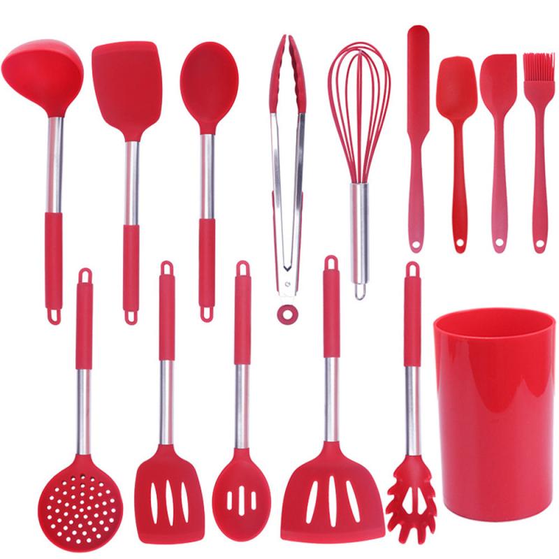 15pcs Silicone Cooking Utensil Set Non Stick Spatula Set Cookware