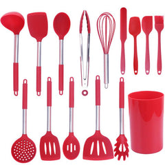 15pcs Silicone Cooking Utensil Set Non Stick Spatula Set Cookware