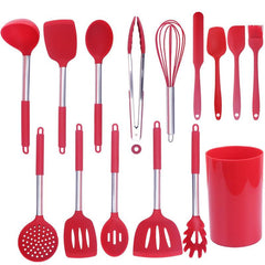15pcs Silicone Cooking Utensil Set Non Stick Spatula Set Cookware