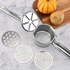 Stainless Steel Potato Ricer with 3 Discs Manual
