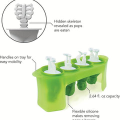 Zombie Popsicle Mold Horror Ice Pop Molds 4 Cavity Reusable Kitchen Gadgets