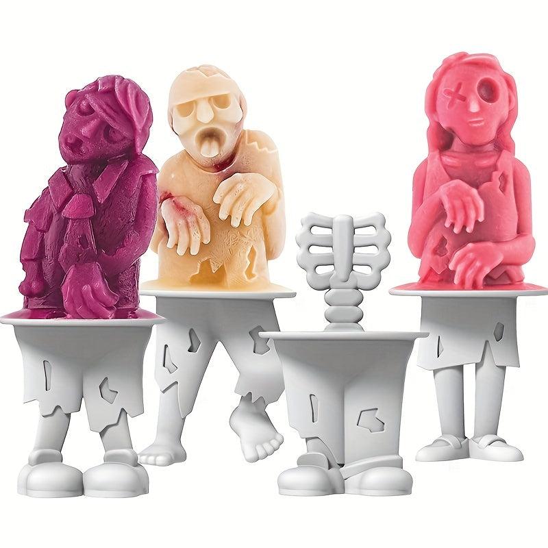 Zombie Popsicle Mold Horror Ice Pop Molds 4 Cavity Reusable Kitchen Gadgets