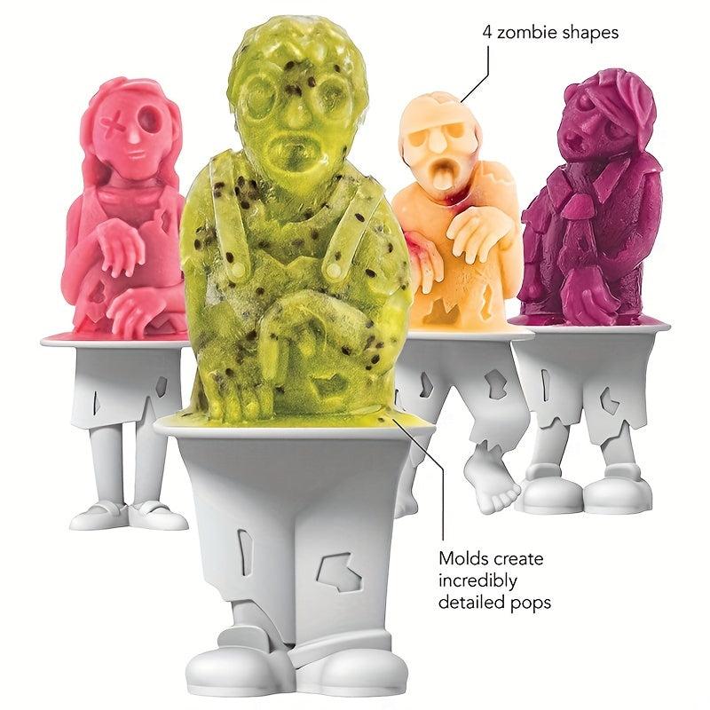 Zombie Popsicle Mold Horror Ice Pop Molds 4 Cavity Reusable Kitchen Gadgets