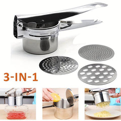 3in1 Potato Ricer Press Masher Stainless Steel Kitchen Vegetable