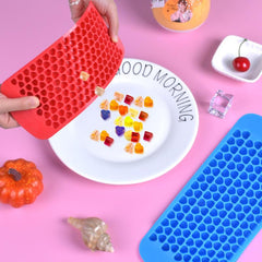 2pcs Heart Shaped Ice Cube Trays Silicone BPA Free Easy Release Molds