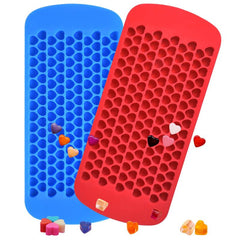 2pcs Heart Shaped Ice Cube Trays Silicone BPA Free Easy Release Molds
