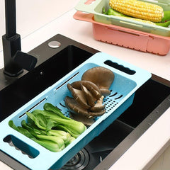 Adjustable Sink Rack Colander Drain Basket Strainer
