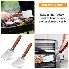 2pcs Small Biscuit Spatula Stainless Steel Spatula With Wooden Handle