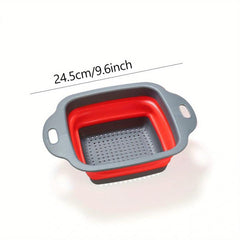 Silicone Water Filter Basket Foldable Fruit Basket Silicone Drainer Tray