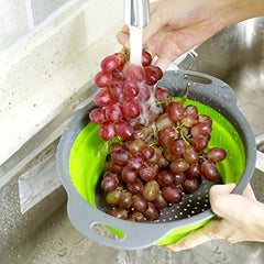 Silicone Water Filter Basket Foldable Fruit Basket Silicone Drainer Tray