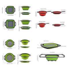 Silicone Water Filter Basket Foldable Fruit Basket Silicone Drainer Tray