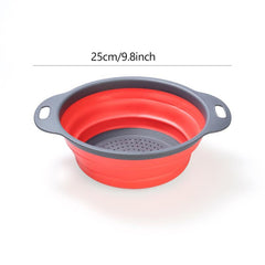 Silicone Water Filter Basket Foldable Fruit Basket Silicone Drainer Tray