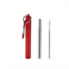Retractable Stainless Steel Coffee Straw - Reusable Telescopic Beverage Straw