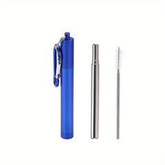 Retractable Stainless Steel Coffee Straw - Reusable Telescopic Beverage Straw