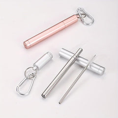 Retractable Stainless Steel Coffee Straw - Reusable Telescopic Beverage Straw