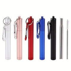 Retractable Stainless Steel Coffee Straw - Reusable Telescopic Beverage Straw