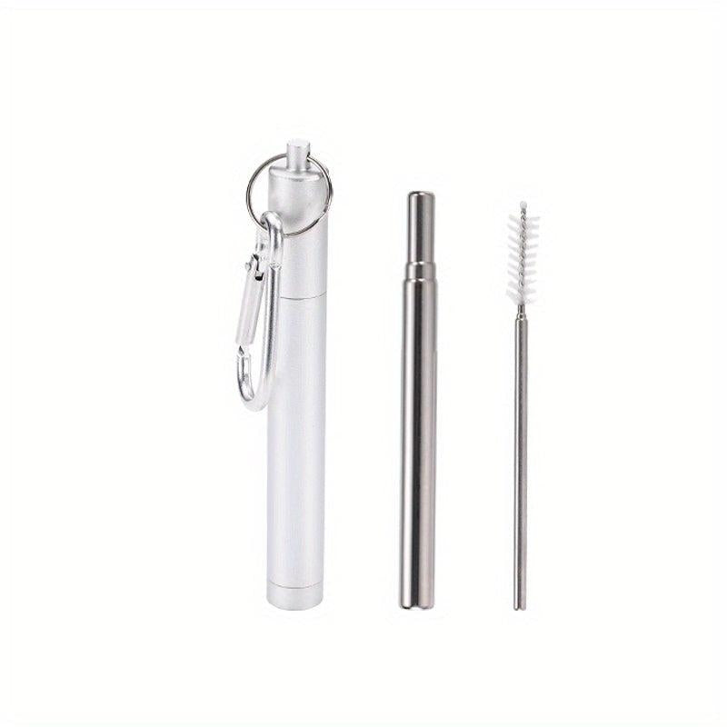 Retractable Stainless Steel Coffee Straw - Reusable Telescopic Beverage Straw