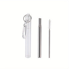 Retractable Stainless Steel Coffee Straw - Reusable Telescopic Beverage Straw