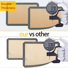 2 Pack Non Skid Silicone Baking Mat Set - Reusable Nonstick Bakeware Mats