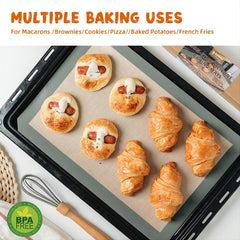 2 Pack Non Skid Silicone Baking Mat Set - Reusable Nonstick Bakeware Mats