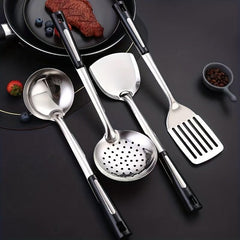 4pcs Stainless Steel Utensil Set Cooking Turner Spatula Spoon Colander Safe Use