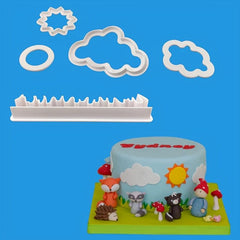 5pcs Cloud Shaped Cake Mold Plastic Cookie Mold Baking Tools