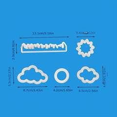 5pcs Cloud Shaped Cake Mold Plastic Cookie Mold Baking Tools