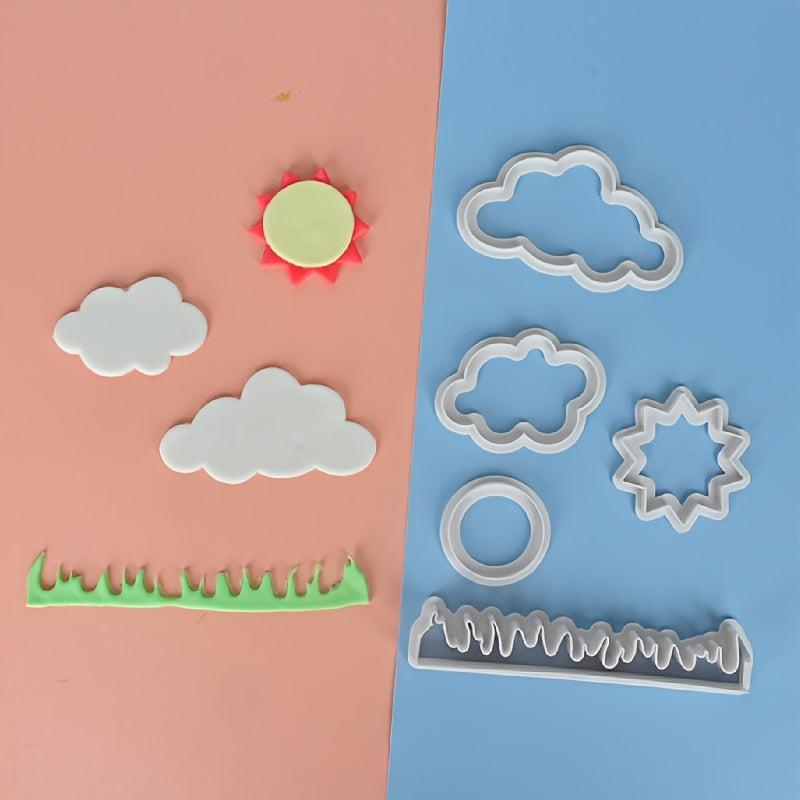5pcs Cloud Shaped Cake Mold Plastic Cookie Mold Baking Tools
