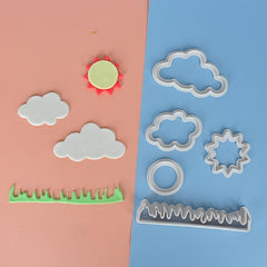 5pcs Cloud Shaped Cake Mold Plastic Cookie Mold Baking Tools