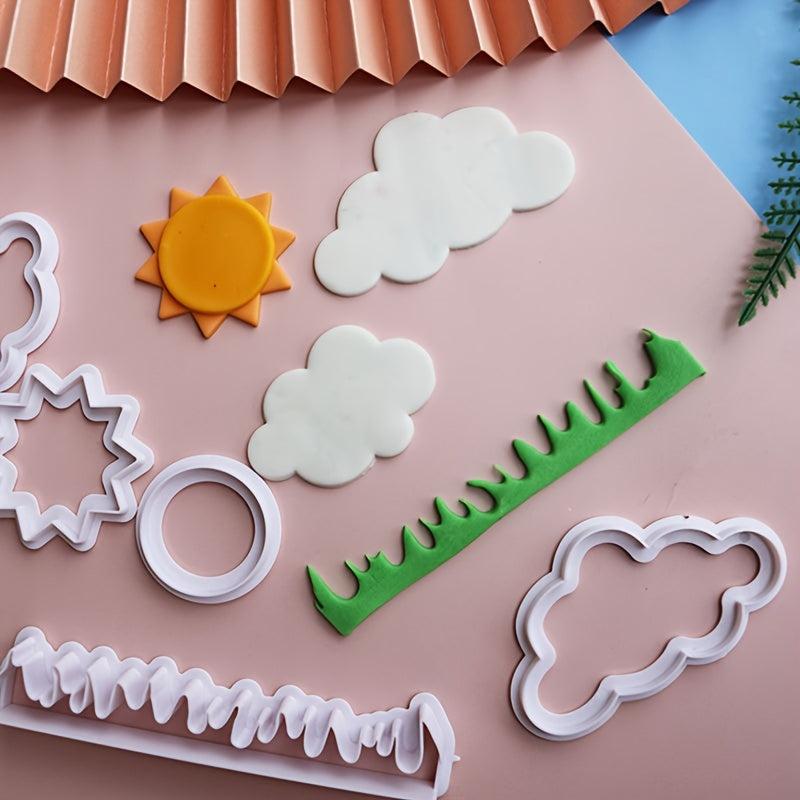 5pcs Cloud Shaped Cake Mold Plastic Cookie Mold Baking Tools