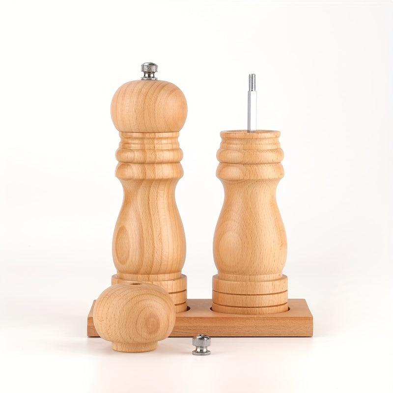 Wooden Pepper and Sea Salt Grinder Manual Seasoning Bottle