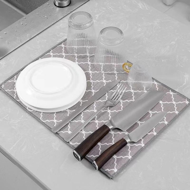 Microfiber Dish Drying Mat - Absorbent Dish Drainer