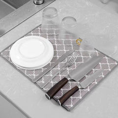 Microfiber Dish Drying Mat - Absorbent Dish Drainer