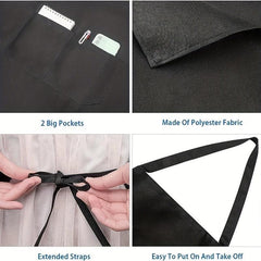 6pcs Polyester Apron Waterproof Adjustable Suspenders Apron